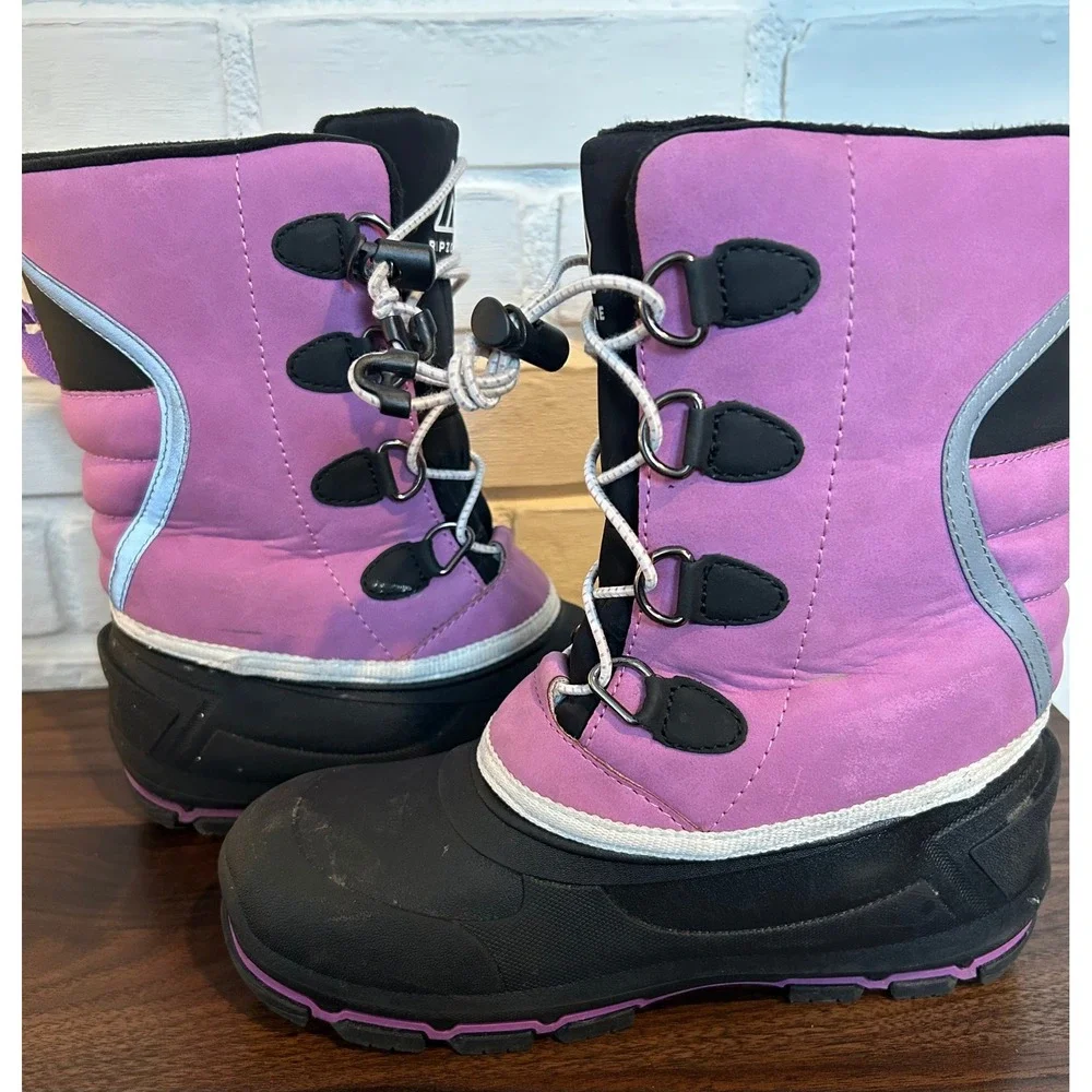 Ripzone Girls Winter Snow Boots T-MAX Insulated Size‎ 3 Waterproof Bungee Lace